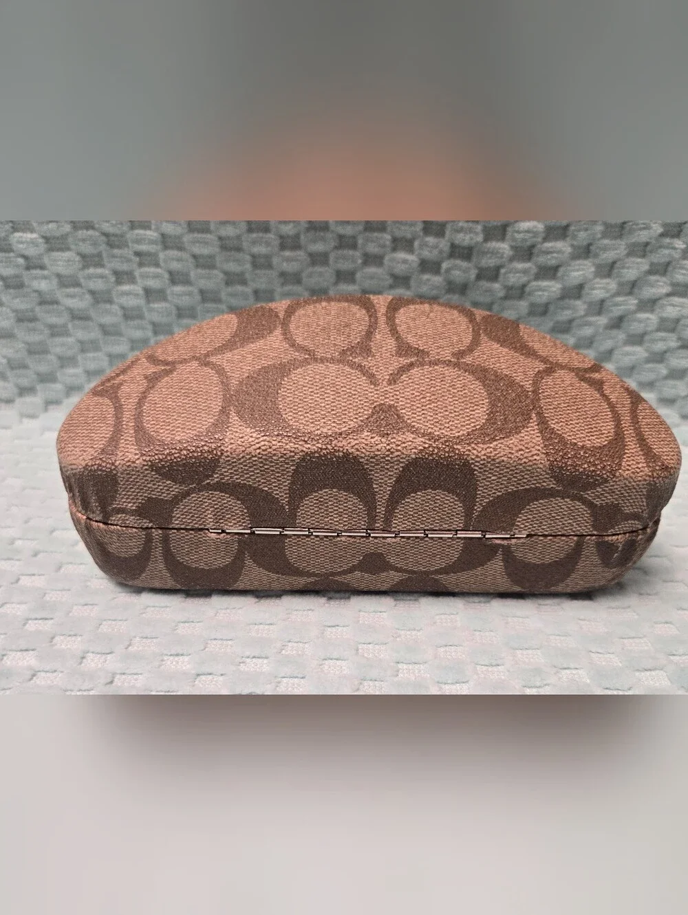 Coach Signature Canvas Sunglasses Case in Brown and Tan